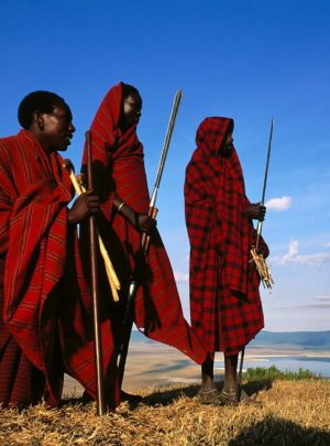 Masai in the Edge_of the Ngorongoro Tanzania, Africa