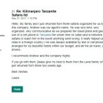 Laura L Review on Kilimanjaro Tanzanite Safaris LTD