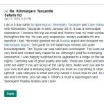 Said Review on Kilimanjaro Tanzanite Safaris LTD